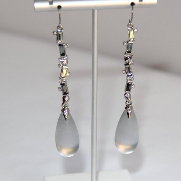 RARE Alexis Bittar Crystals and Lucite Drop Earrings. Alexis Bittar Hand- Carved - Picture 8 of 13